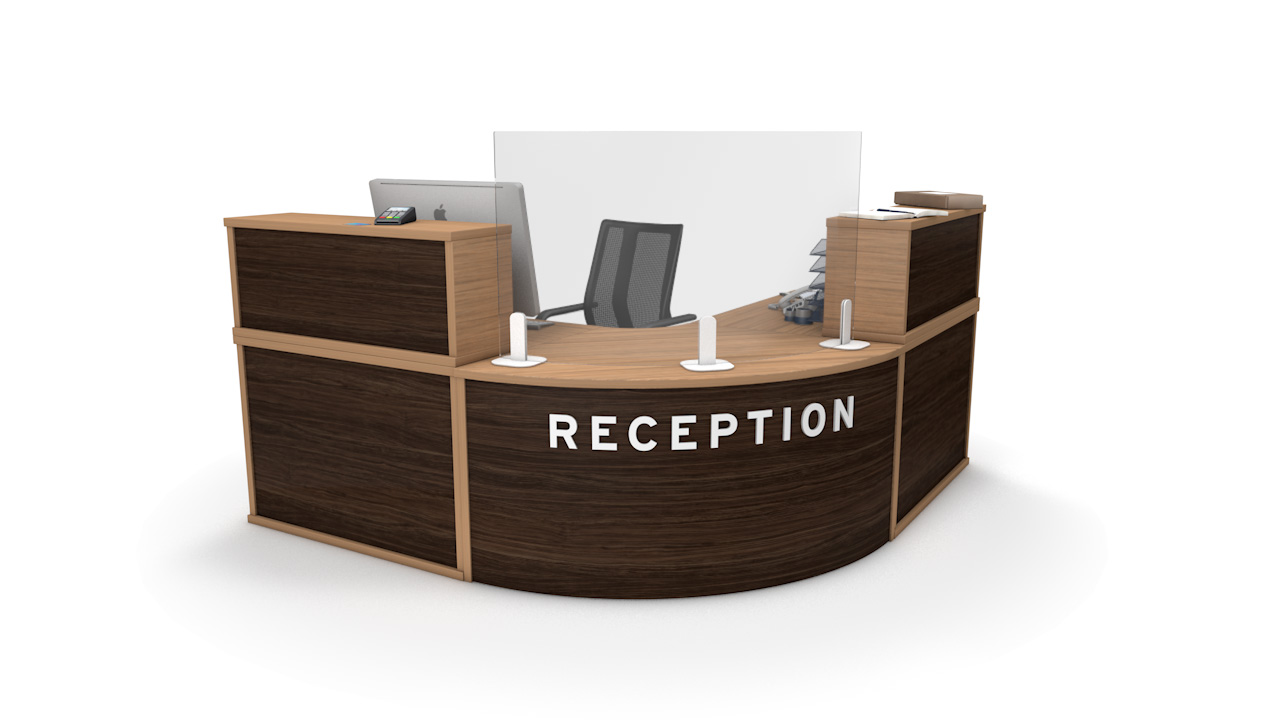 Tempered Glass Curved Reception Screens Curved Protection Screens UK
