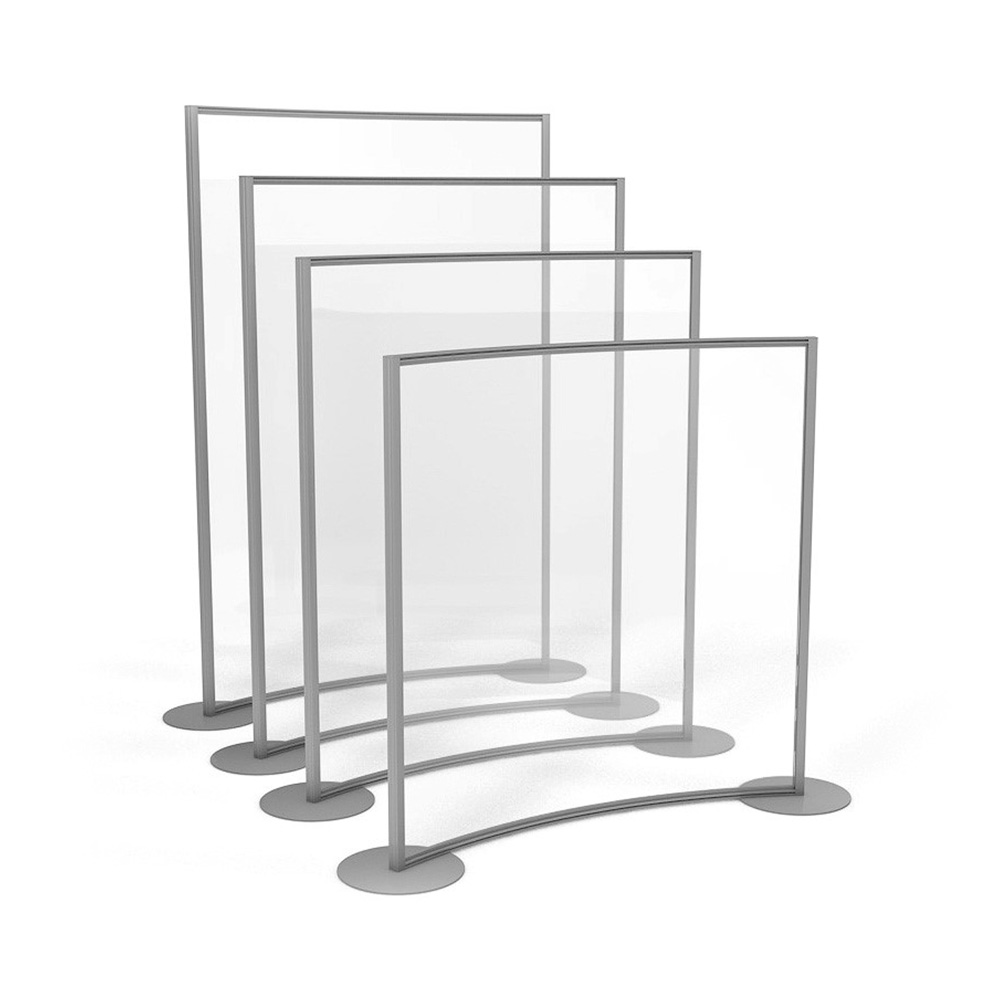 Curved Freestanding Perspex® Screens Curved Office Glass Dividers