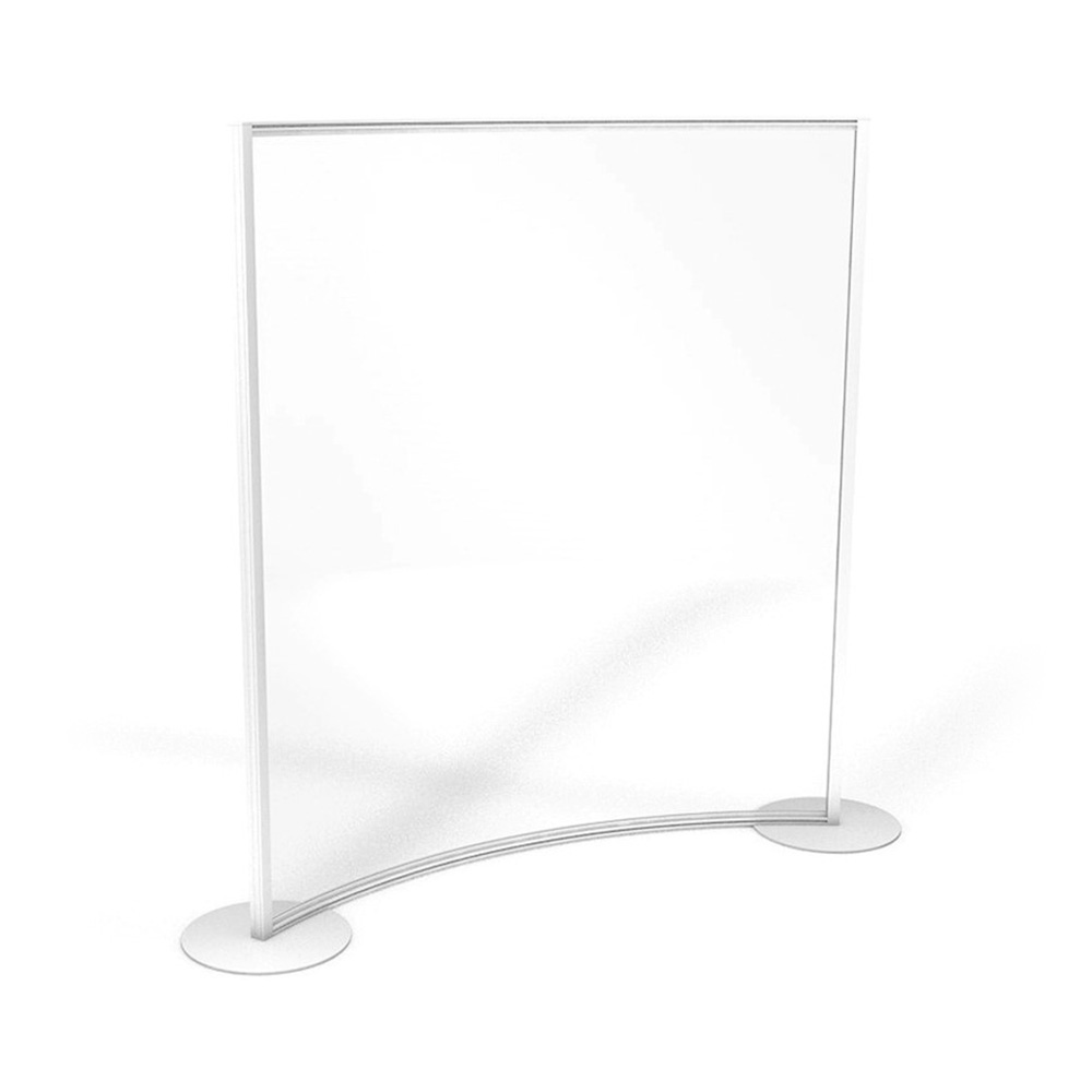 Curved Freestanding Perspex® Screens Curved Office Glass Dividers